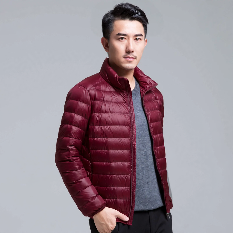 Light men's down jacket, short, various styles