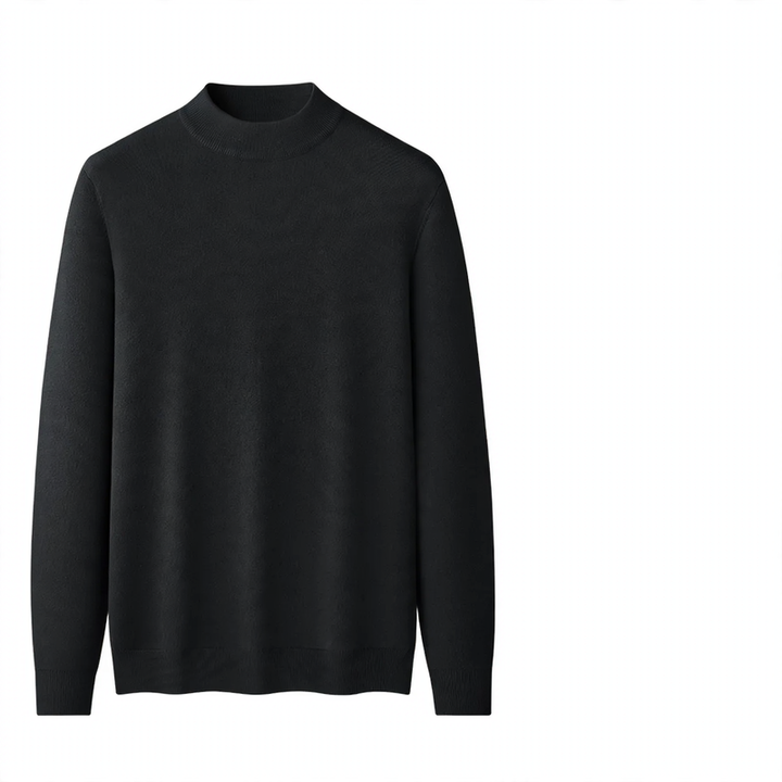 Men's Wool Modal Pullover with Stand-up Collar