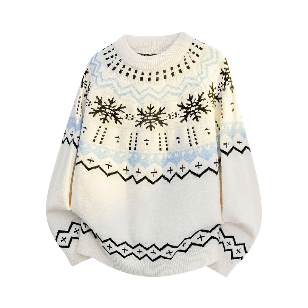 Men's knit sweater with snowflake pattern