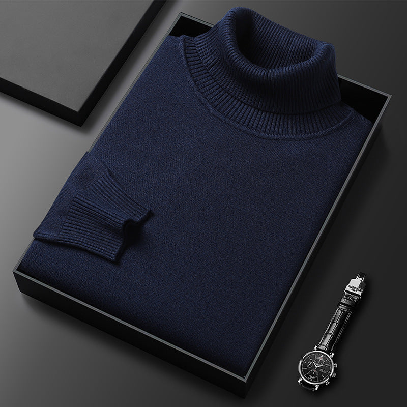 Men's turtleneck sweater, slim fit, knitted