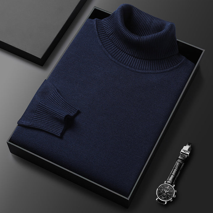 Men's turtleneck sweater, slim fit, knitted