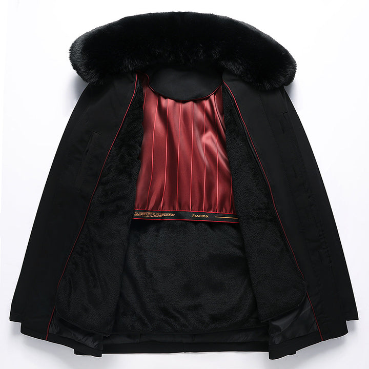 Padded men's winter jacket with removable inner lining