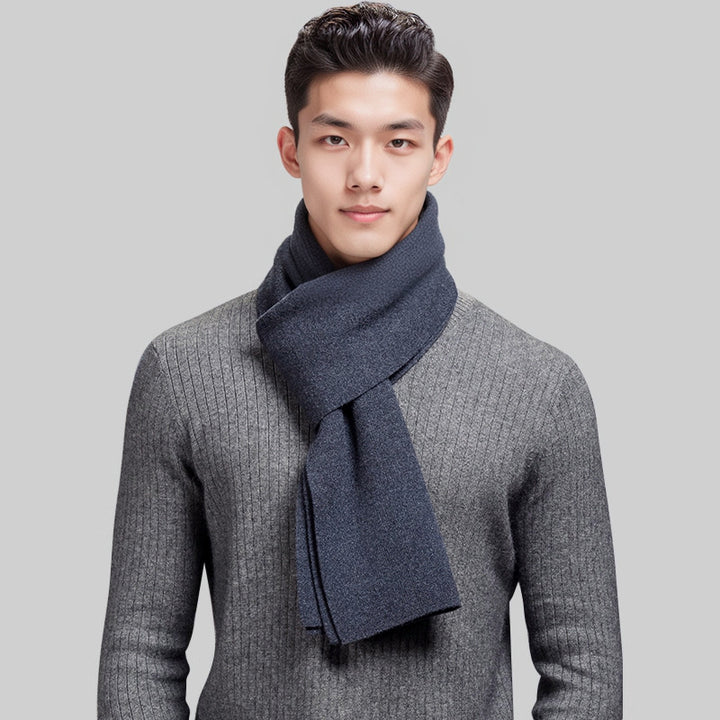 Men's wool scarf, checked, 180 cm