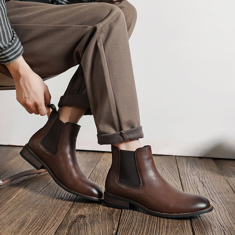 Men's Chelsea Boots 8207-M, pointed toe, block heel