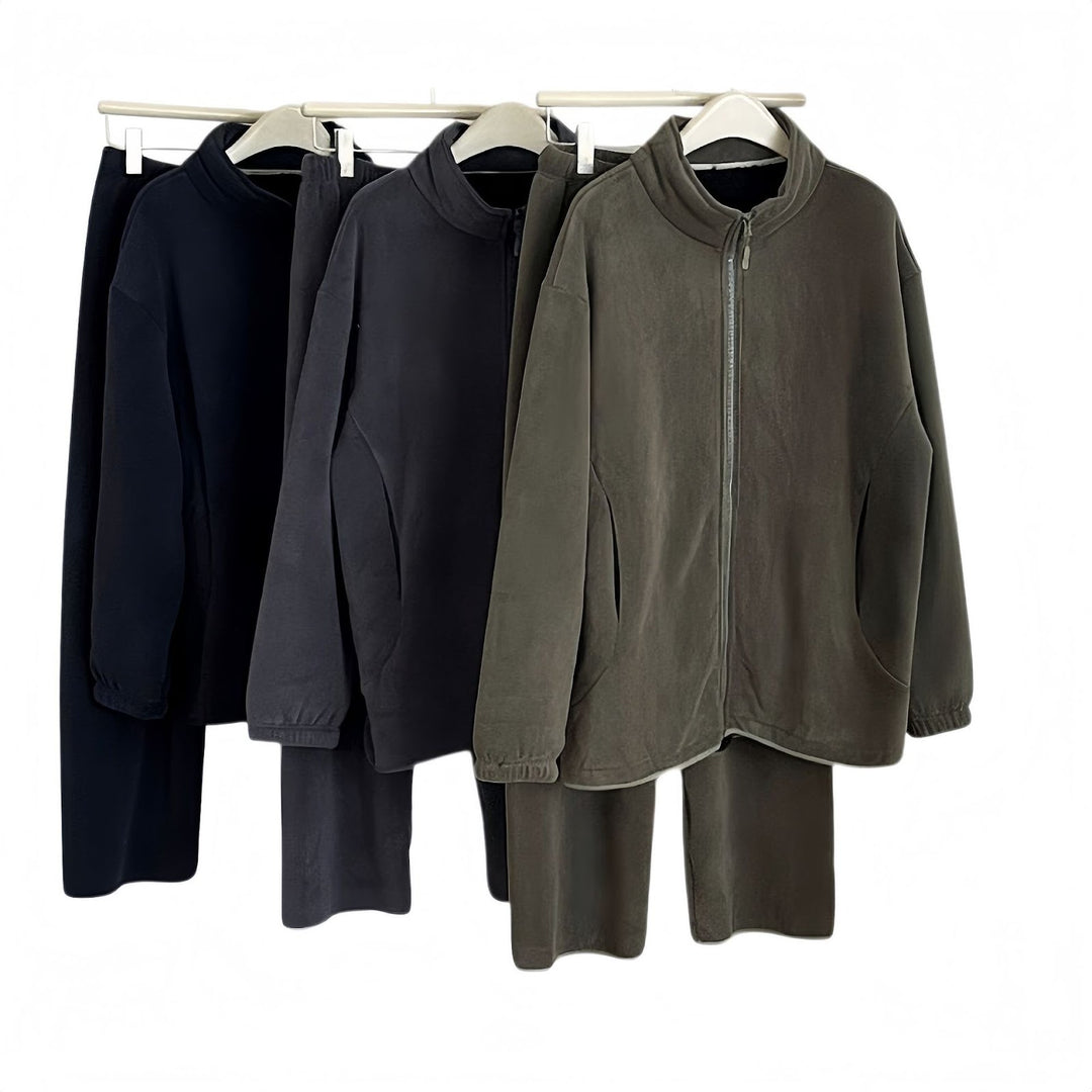 Extra warmer men's house suit, dolphin fleece, zipper