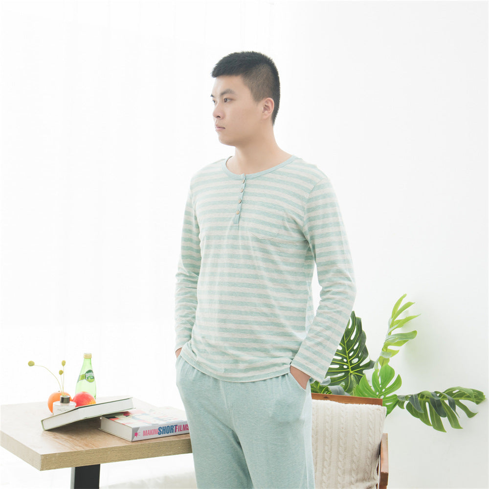 Pair pajamas made of jersey cotton, striped
