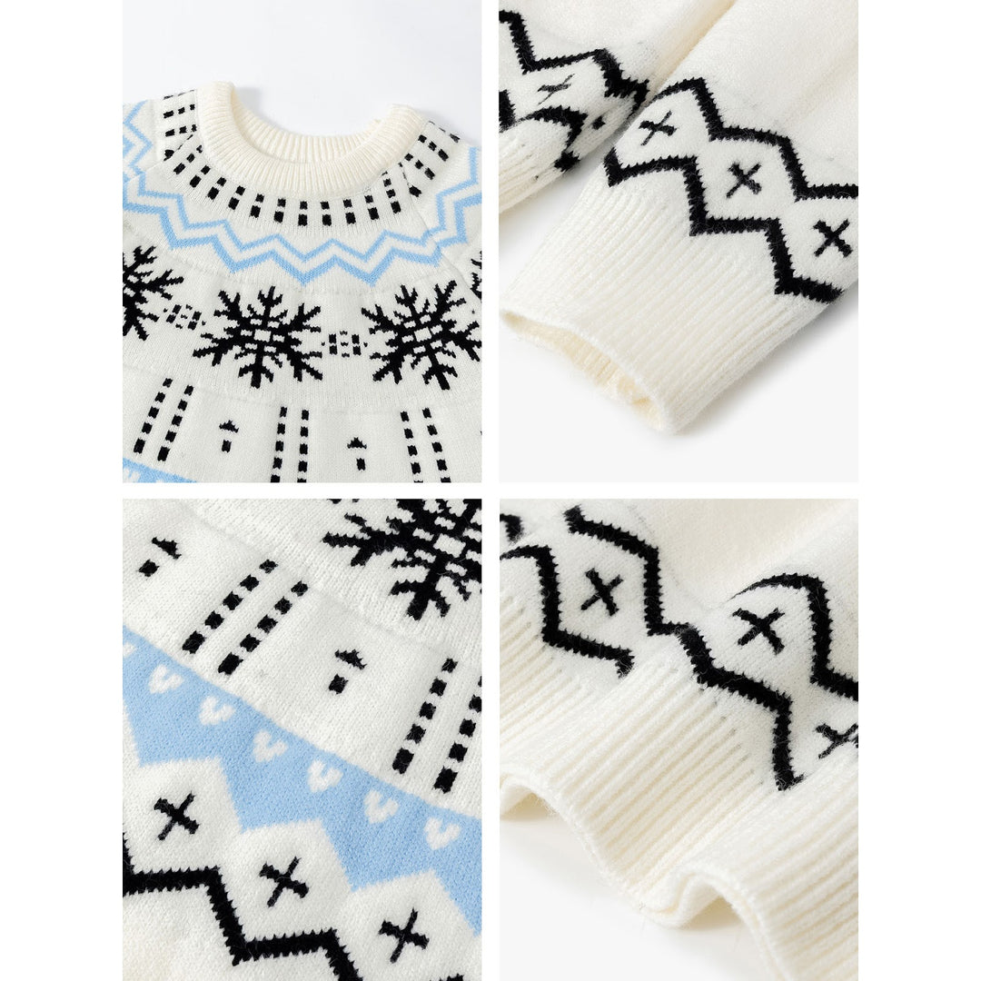 Men's knit sweater with snowflake pattern