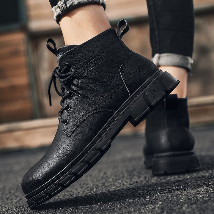 Men's work-style boots, PU upper material