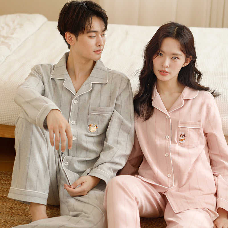 Partner Pajama made of cotton flannel with embroidery
