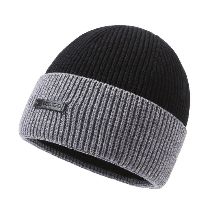 Warm set of knitted hat and neck warmer
