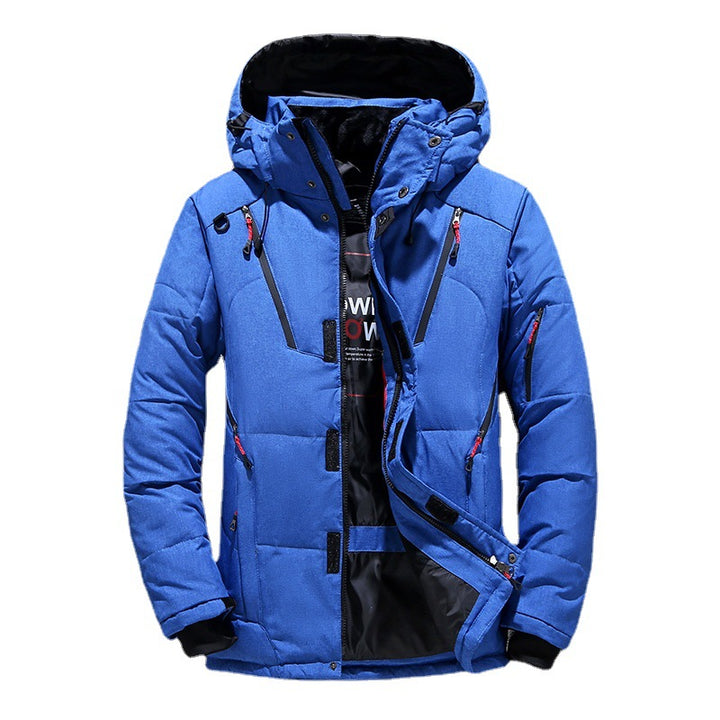 Warm men's down jacket, tailored