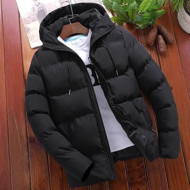 Men's padded jacket with hood, short