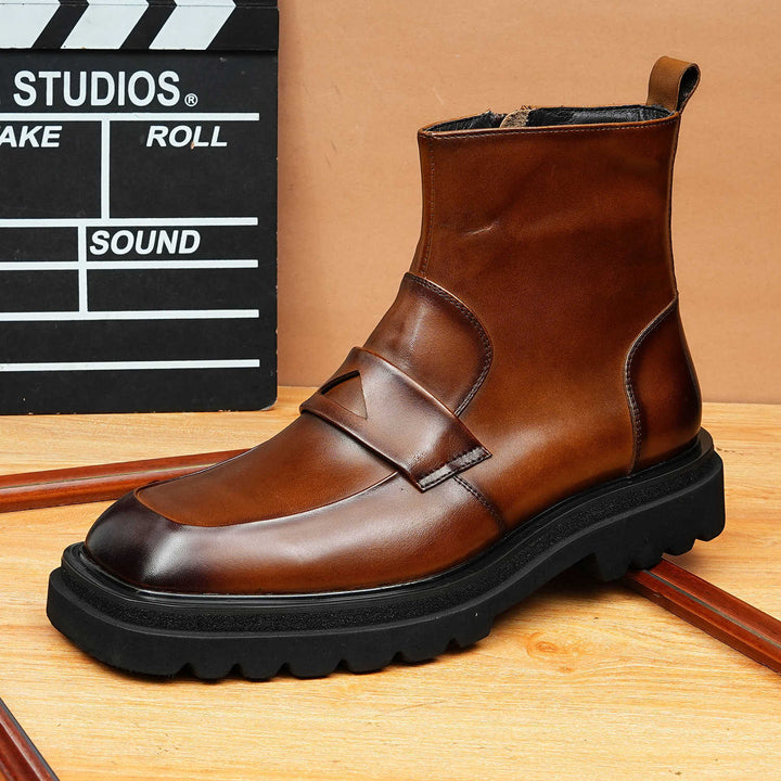 Men's leather Chelsea boots, breathable