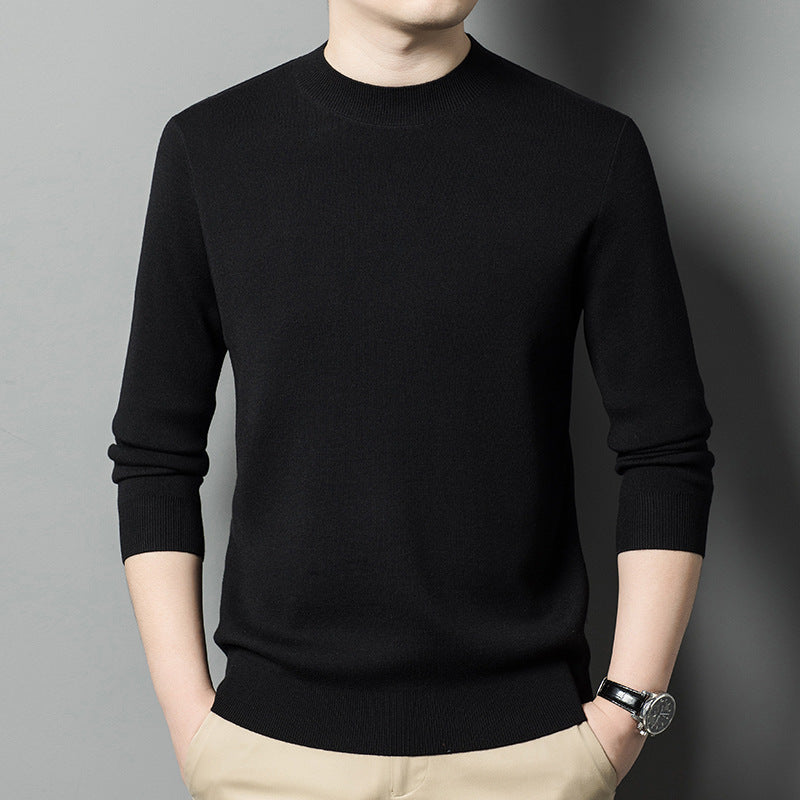Men's wool sweater, round neck, machine washable