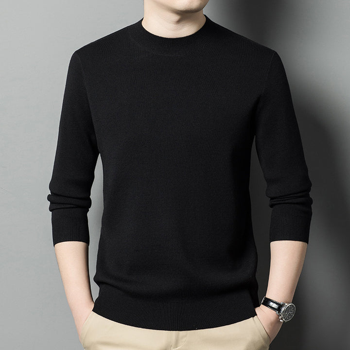 Men's wool sweater, round neck, machine washable