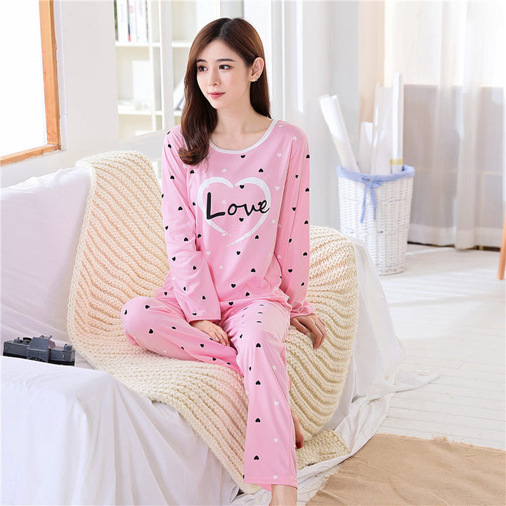 Women’s Pajama Set, Long Sleeve, Cartoon Pattern, Cute