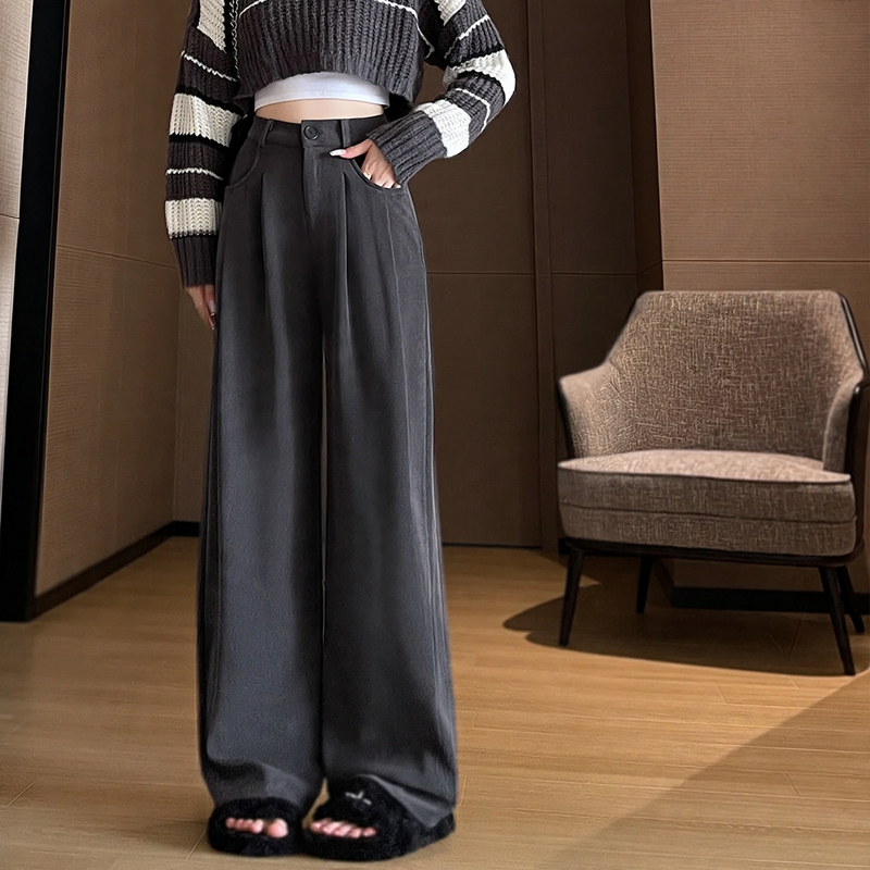 Women's corduroy trousers, straight cut, autumn