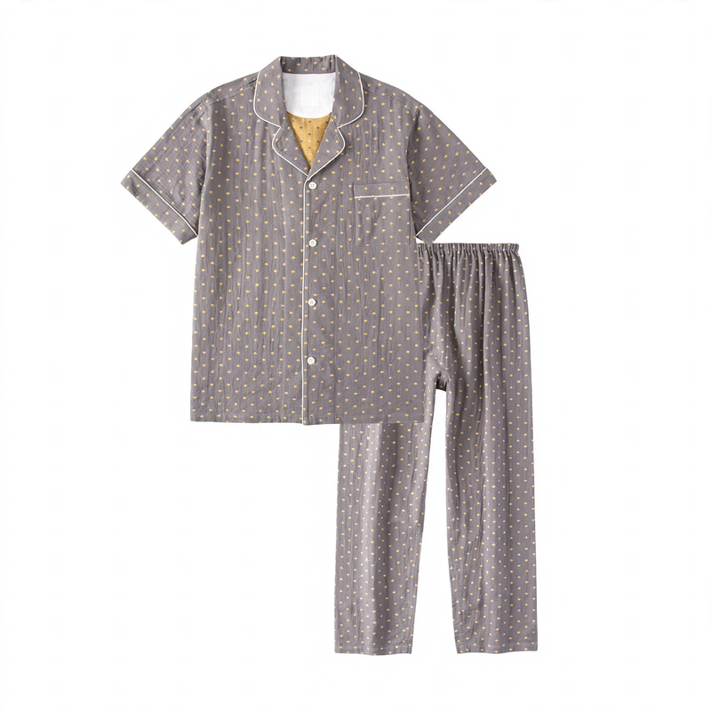 Cotton pajamas, double gauze, long sleeves, unisex