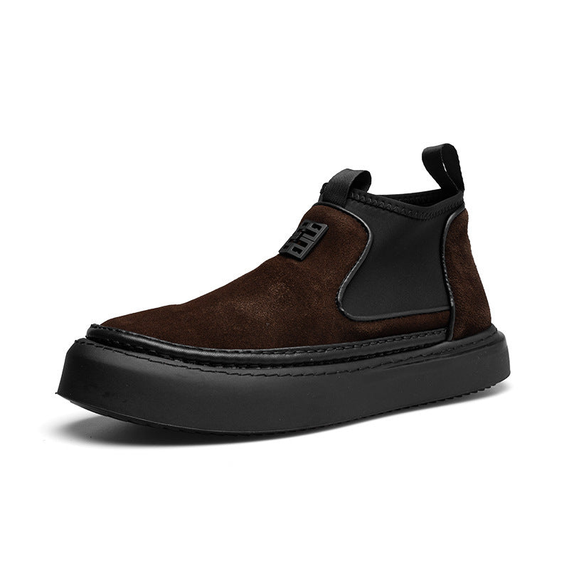 Men's ankle boots, suede look, lined or unlined