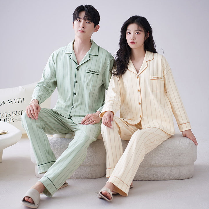Partner pajamas made of 100% cotton, long-sleeved