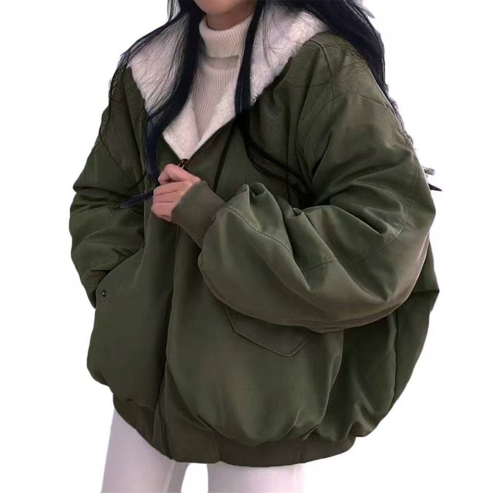 Wende quilted jacket with lamb fleece lining