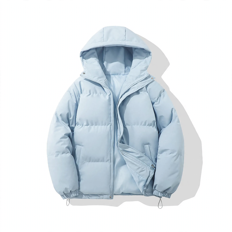 Men's padded jacket with hood, lined, windproof