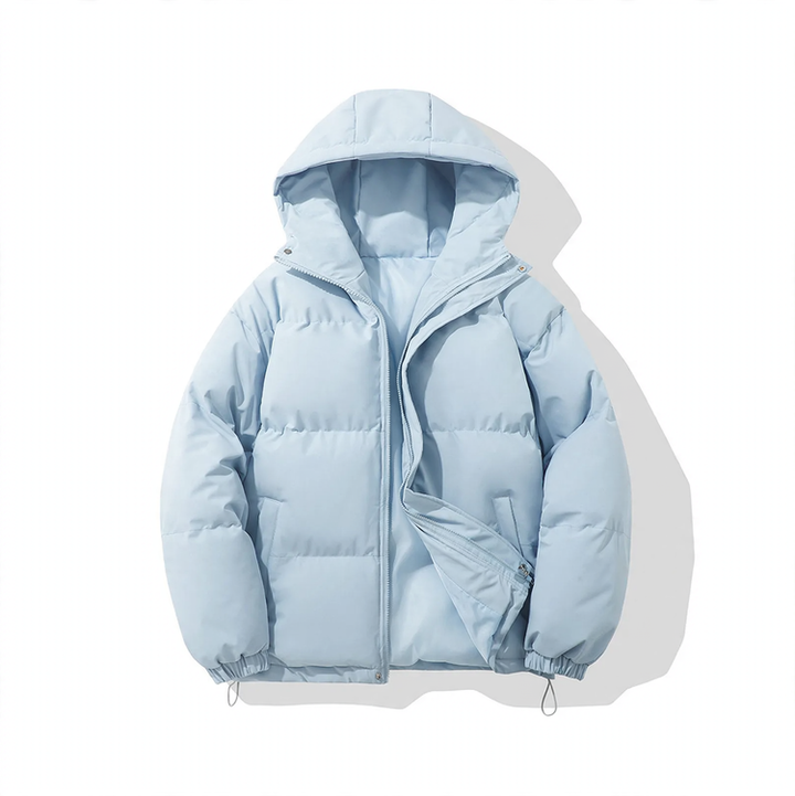 Men's padded jacket with hood, lined, windproof