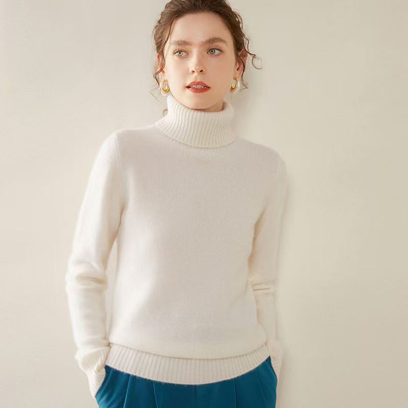 Women Cashmere Sweater with Roll Neck