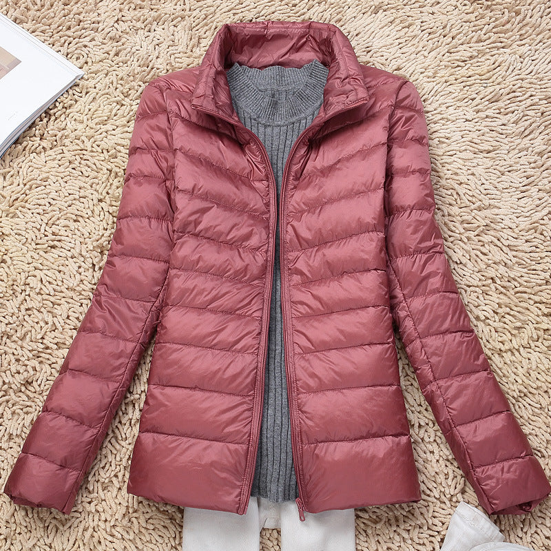 Women's Down Jacket, lightweight, Stand-up Collar