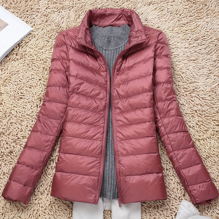 Women's Down Jacket, lightweight, Stand-up Collar