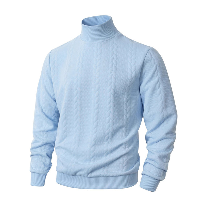 Men's knit sweater, roll neck, breathable, sporty