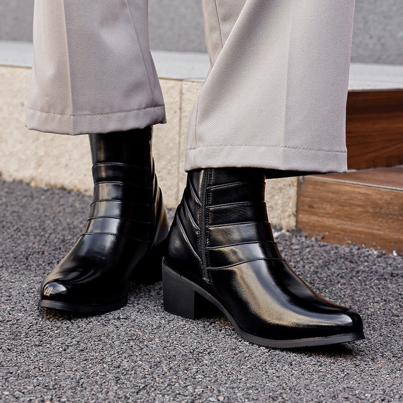 Men's Chelsea boots with subtle elevation