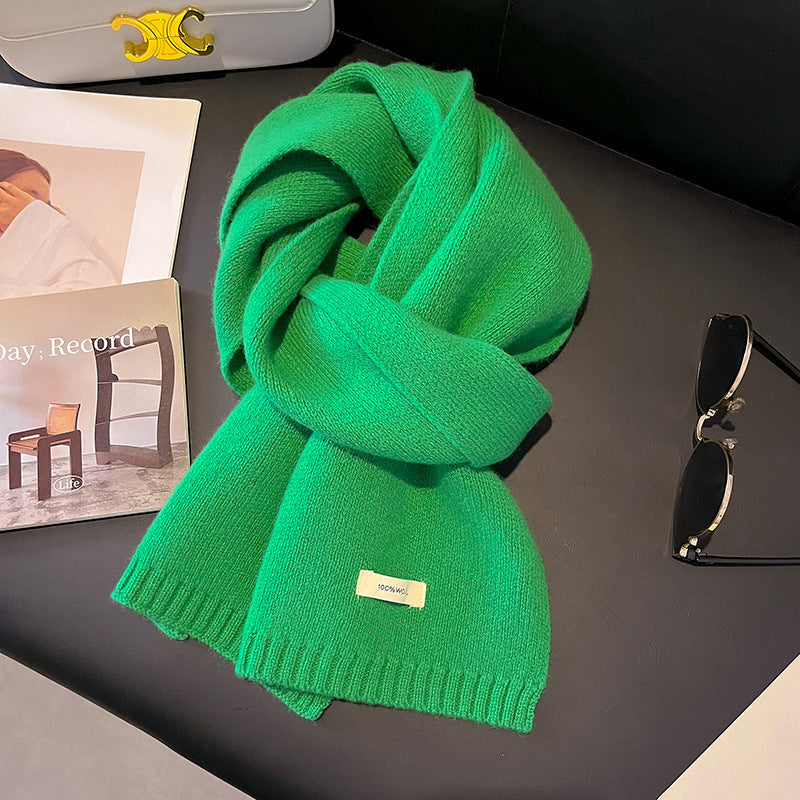Narrow knitting scarf made of 100% Australian sheep wool