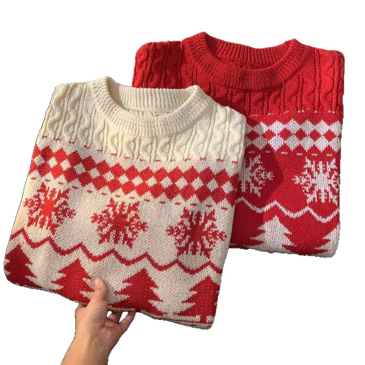 Retro knit sweater in American style