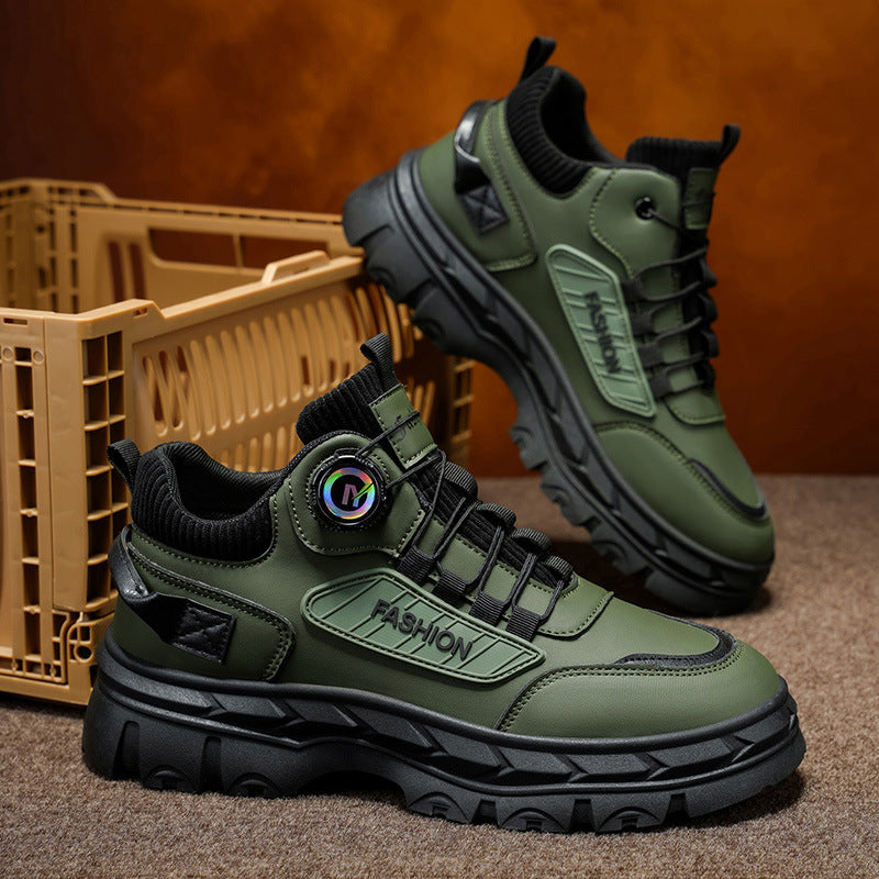 Robust men's ankle boots with platform sole