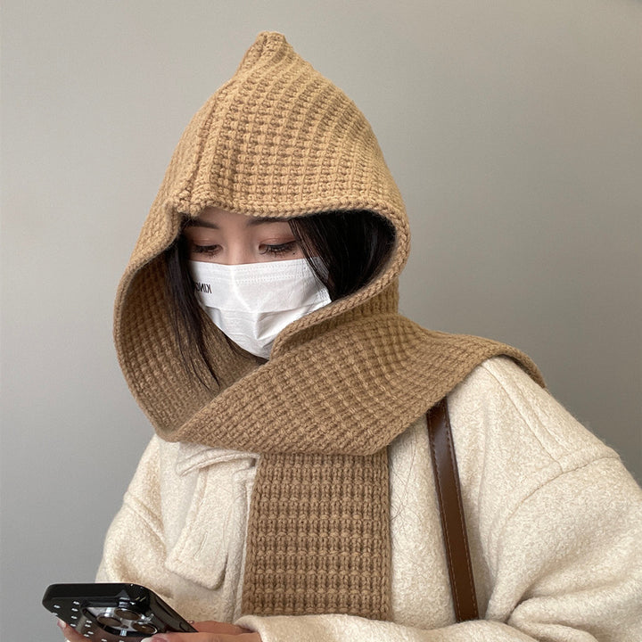 2-in-1 Hooded Scarf and Beanie Set