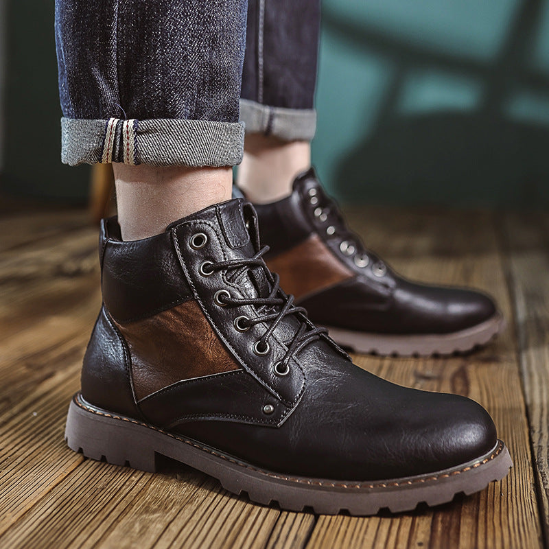 Men's retro-style boots with zipper