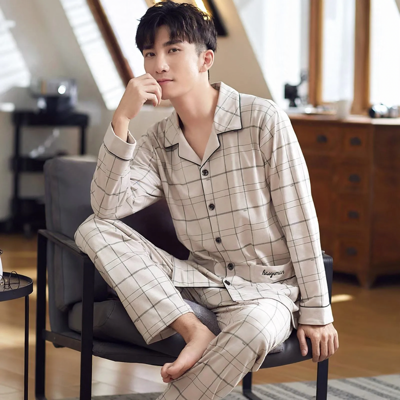 Men's Pajama Set made of pure cotton, lightweight