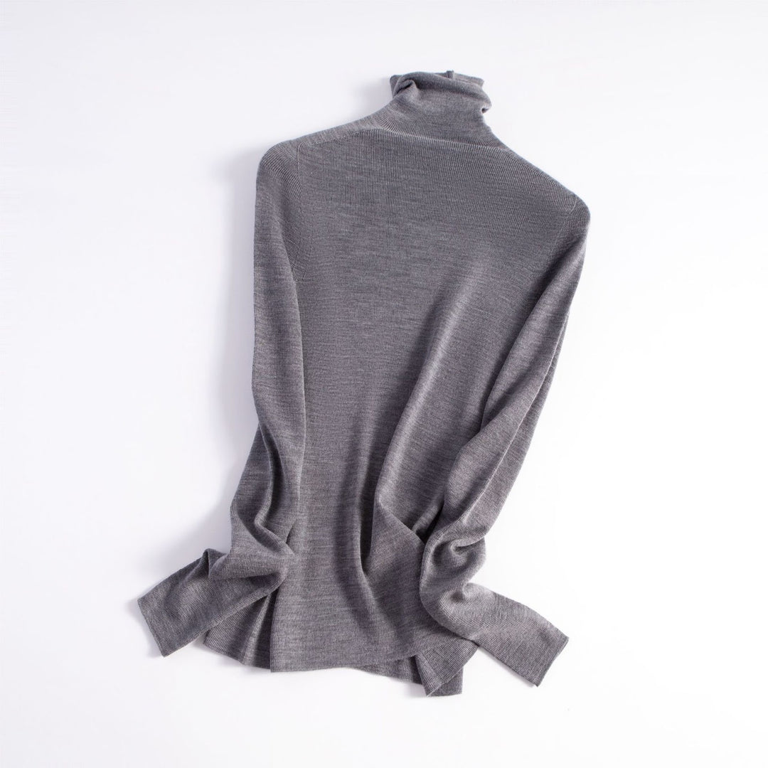 Women’s turtleneck sweater, 100% wool, seamless