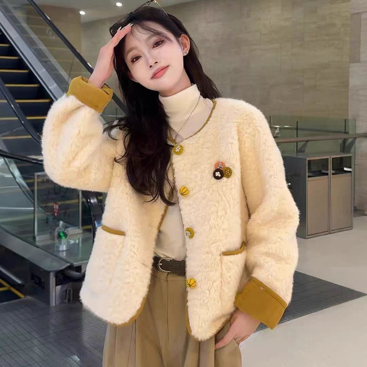 Cozy lamb fleece jacket, lined