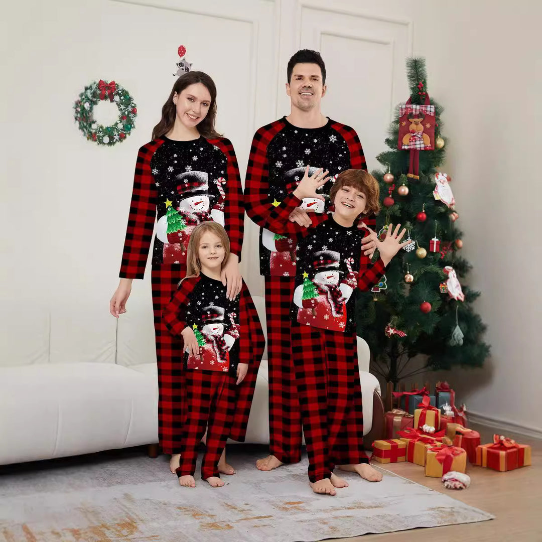 Family Pajama Set, Christmas Prints, Snowman & Candy Cane