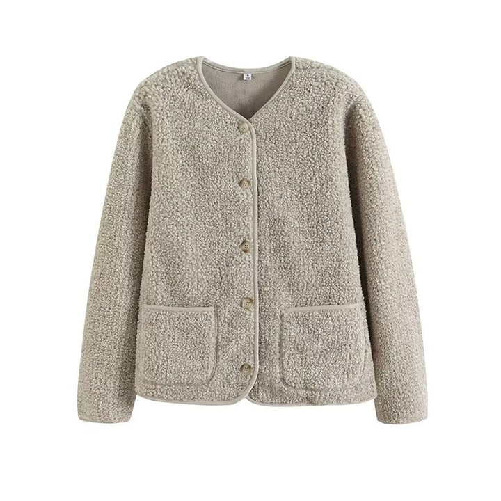 Fleece Jacket made of Lambskin Imitation