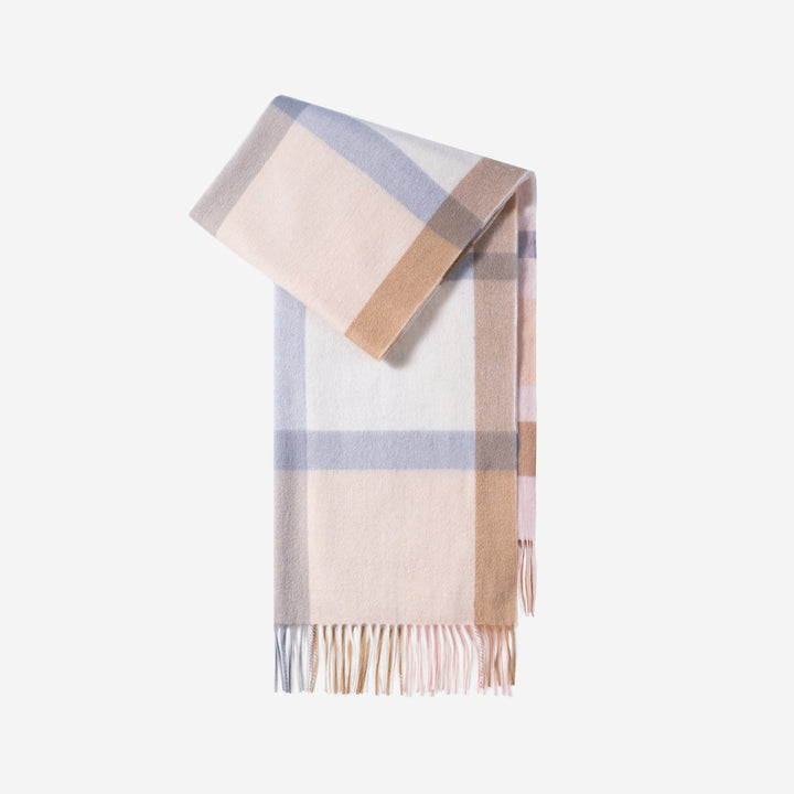 Large wool scarf, 200x70cm, checked