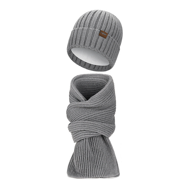 Knitted hat and long scarf set