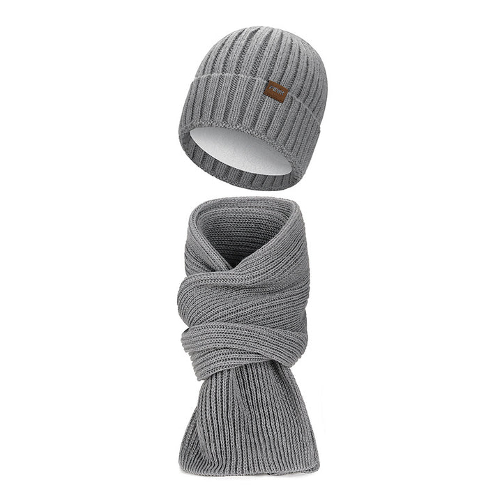 Knitted hat and long scarf set
