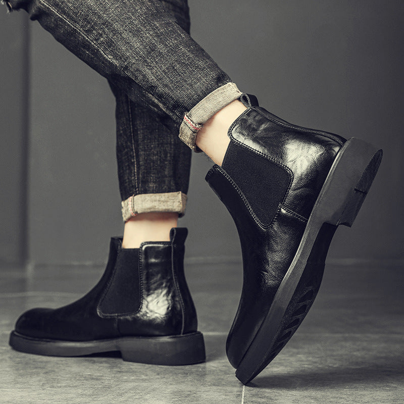 Men's Chelsea boots made of soft leather, non-slip