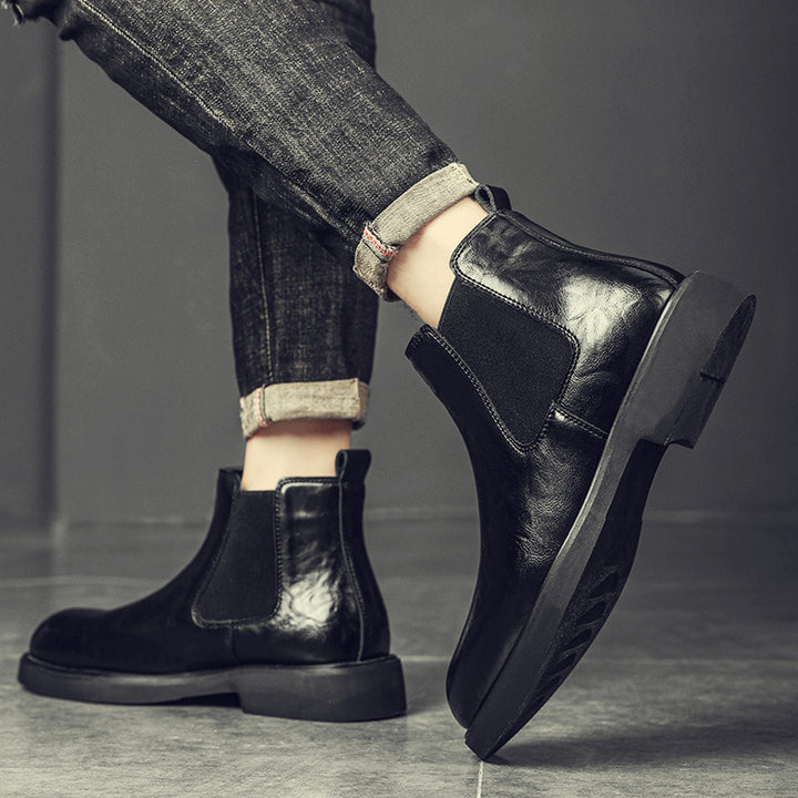 Men's Chelsea boots made of soft leather, non-slip