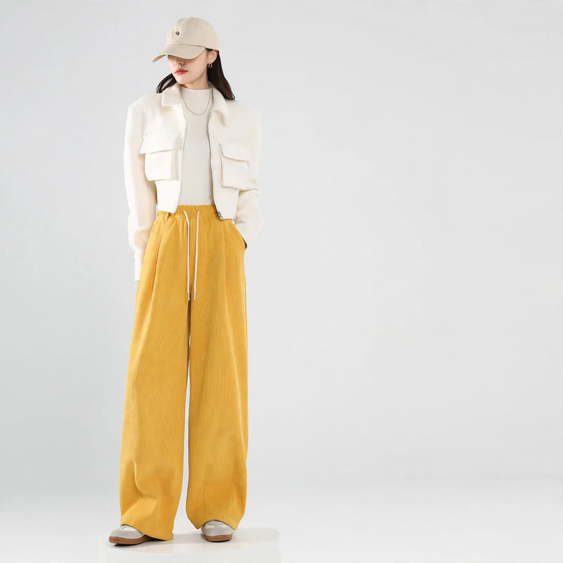 Padded corduroy leisure trousers