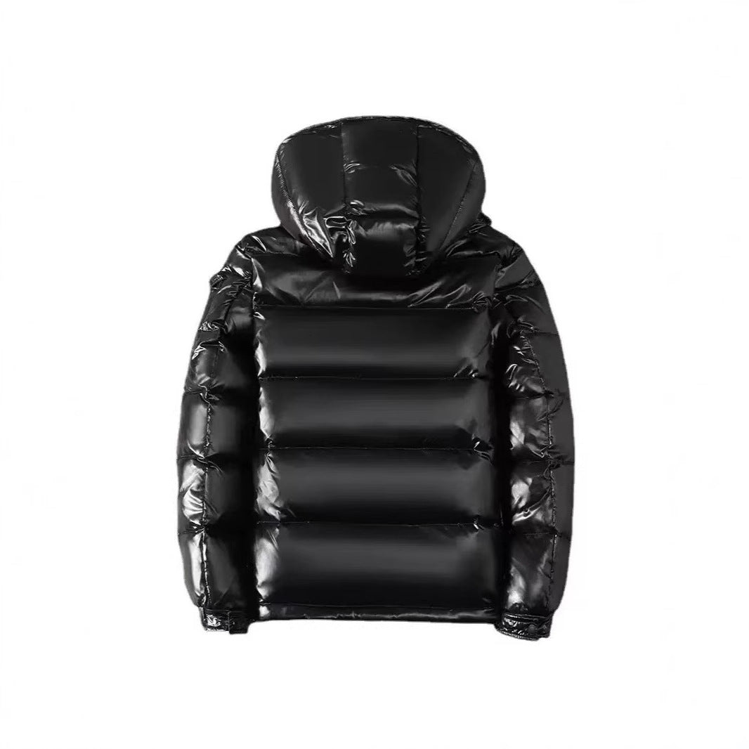 Short down jacket for men, with hood