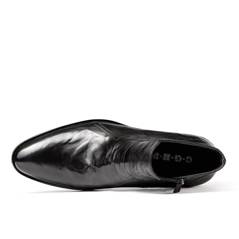 Padded men's Chelsea boots made of leather